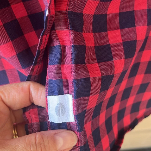 Grayson The Hero Checked Button down Top Size 1=S. Navy/Pink - Picture 6 of 12